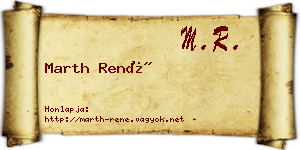 Marth René névjegykártya